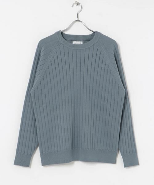 URBAN RESEARCH / アーバンリサーチ ニット・セーター | new basic COTTON CASHMERE WIDE RIB CREW NECK KNIT | 詳細1