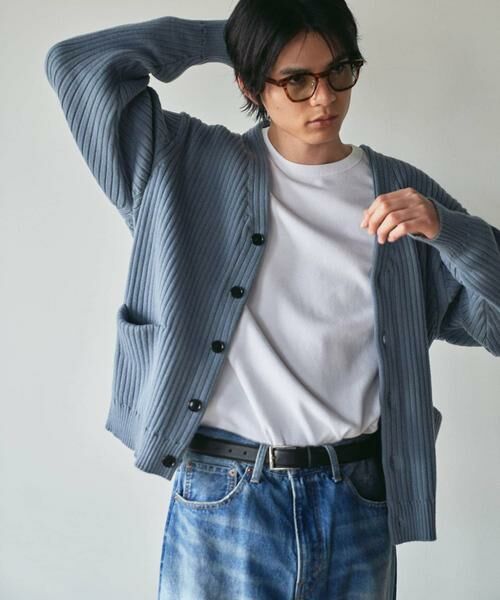 URBAN RESEARCH / アーバンリサーチ カーディガン・ボレロ | new basic COTTON CASHMERE WIDE RIB CARDIGAN | 詳細1