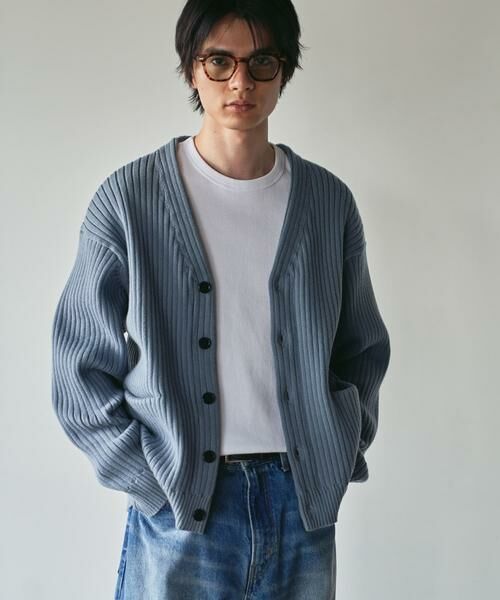 URBAN RESEARCH / アーバンリサーチ カーディガン・ボレロ | new basic COTTON CASHMERE WIDE RIB CARDIGAN | 詳細2