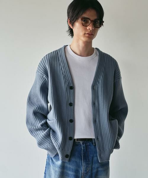 URBAN RESEARCH / アーバンリサーチ カーディガン・ボレロ | new basic COTTON CASHMERE WIDE RIB CARDIGAN | 詳細3
