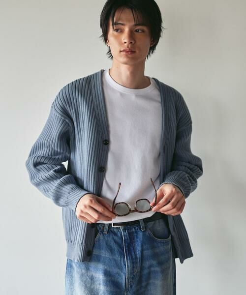 URBAN RESEARCH / アーバンリサーチ カーディガン・ボレロ | new basic COTTON CASHMERE WIDE RIB CARDIGAN | 詳細5