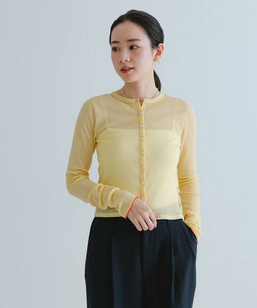 URBAN RESEARCH/アーバンリサーチ 『MADE IN JAPAN』シアーテレコショートカーディガン イエロー系その他 FREE