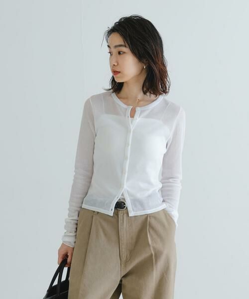 URBAN RESEARCH / アーバンリサーチ カーディガン・ボレロ | 『MADE IN JAPAN』シアーテレコショートカーディガン | 詳細25