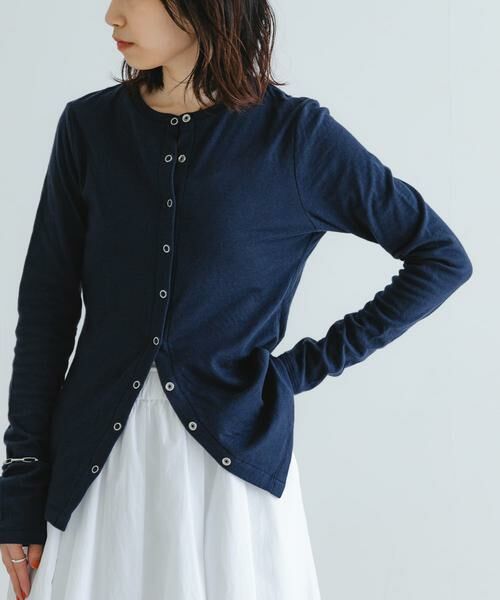 URBAN RESEARCH/アーバンリサーチ 『MADE IN JAPAN』セッケツクルーネックカーディガン ネイビー FREE