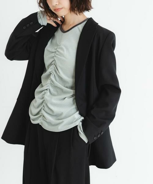 URBAN RESEARCH / アーバンリサーチ Tシャツ | 『MADE IN JAPAN』ベロアボーダーシャーリングカットソー | 詳細13