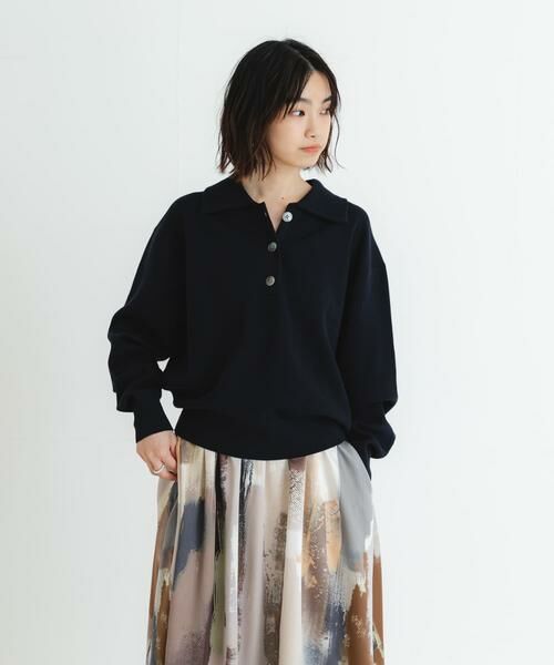 URBAN RESEARCH / アーバンリサーチ ニット・セーター | スウェットライクシャツカラーニット | 詳細4