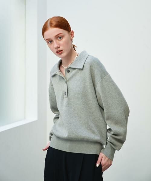 URBAN RESEARCH / アーバンリサーチ ニット・セーター | スウェットライクシャツカラーニット | 詳細11