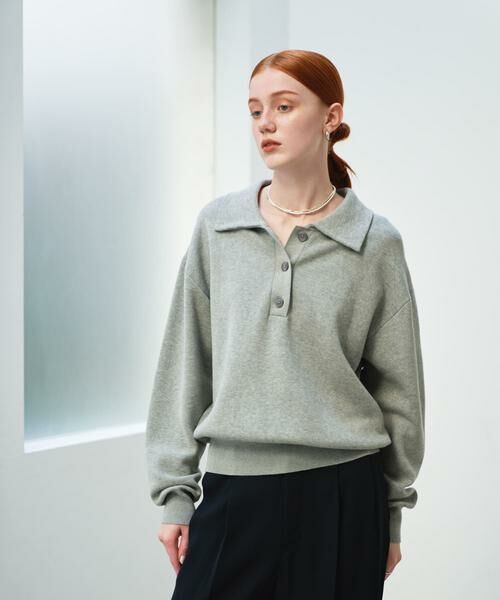 URBAN RESEARCH / アーバンリサーチ ニット・セーター | スウェットライクシャツカラーニット | 詳細14