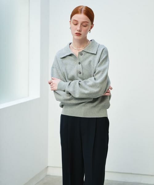 URBAN RESEARCH / アーバンリサーチ ニット・セーター | スウェットライクシャツカラーニット | 詳細15