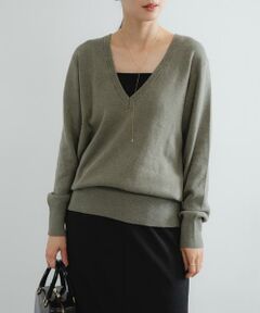 URBAN RESEARCH / アーバンリサーチ チュニック | new basic　カシミヤコットンVネックチュニックニット
