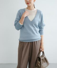 URBAN RESEARCH / アーバンリサーチ チュニック | new basic　カシミヤコットンVネックチュニックニット