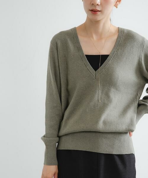 URBAN RESEARCH / アーバンリサーチ チュニック | new basic　カシミヤコットンVネックチュニックニット | 詳細1