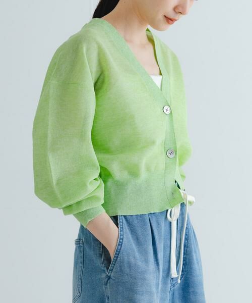 URBAN RESEARCH / アーバンリサーチ カーディガン・ボレロ | new basic　リネン混スポンディッシュニットカーディガン | 詳細2