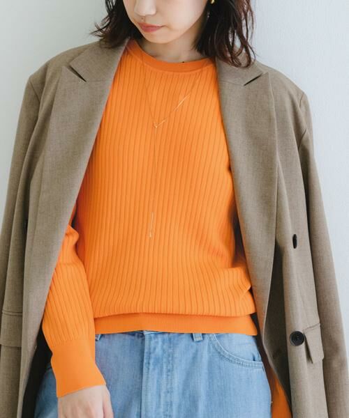 URBAN RESEARCH / アーバンリサーチ ニット・セーター | 『WEB限定』クルーネックコンパクトリブニット | 詳細1