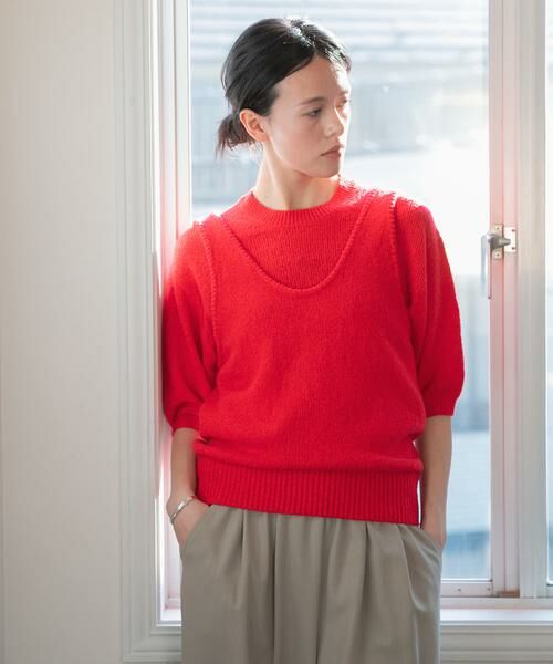 URBAN RESEARCH / アーバンリサーチ ニット・セーター | ブークレハーフスリーブニット | 詳細5