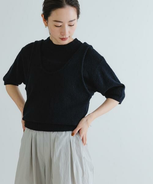 URBAN RESEARCH / アーバンリサーチ ニット・セーター | ブークレハーフスリーブニット | 詳細15