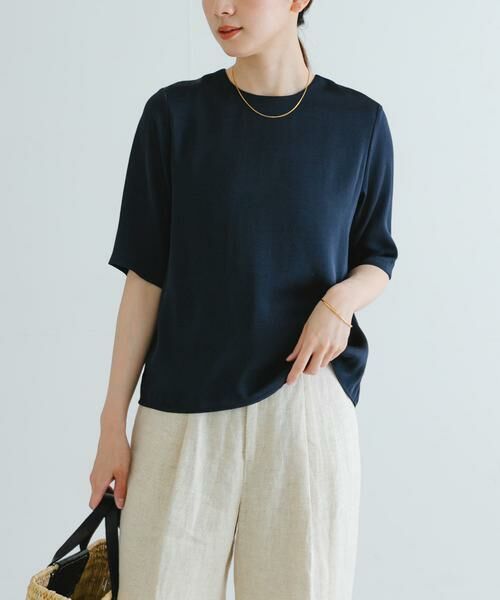 URBAN RESEARCH / アーバンリサーチ シャツ・ブラウス | ハーフスリーブサテンブラウス | 詳細1