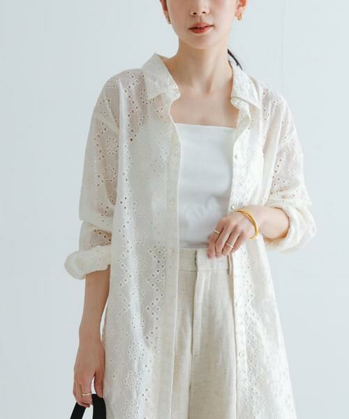 URBAN RESEARCH / アーバンリサーチ シャツ・ブラウス | 刺繍レースオーバーシャツ | 詳細14