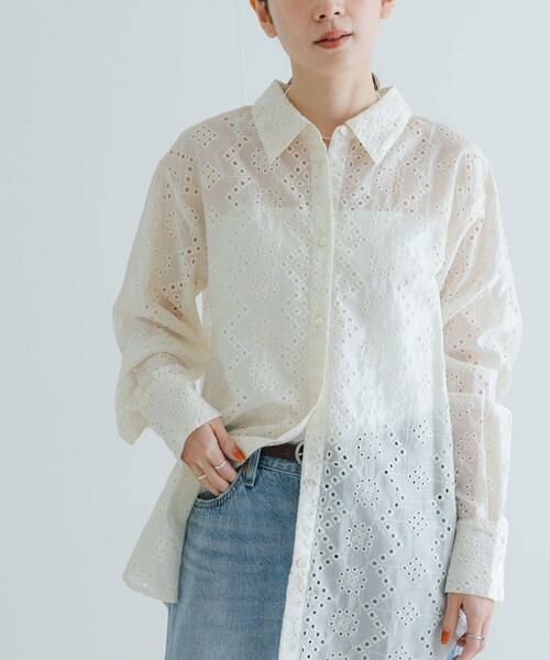 URBAN RESEARCH / アーバンリサーチ シャツ・ブラウス | 刺繍レースオーバーシャツ | 詳細16