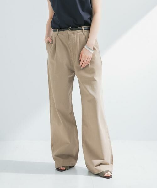 URBAN RESEARCH / アーバンリサーチ その他パンツ | 『3サイズ展開』new basic タックワイドチノパンツ(ベージュ)