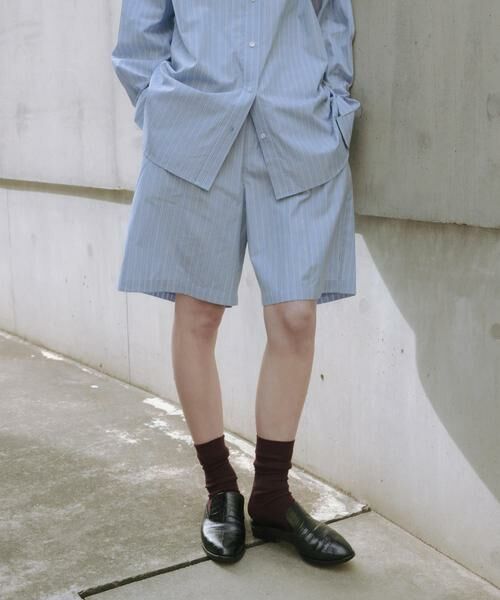 URBAN RESEARCH / アーバンリサーチ ショート・ハーフ・半端丈パンツ | new basic　インドスビンコットンストライプハーフパンツ | 詳細1