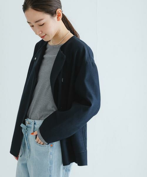 URBAN RESEARCH / アーバンリサーチ ノーカラージャケット | ツイルノーカラーリバーコート | 詳細3