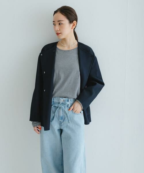 URBAN RESEARCH / アーバンリサーチ ノーカラージャケット | ツイルノーカラーリバーコート | 詳細4