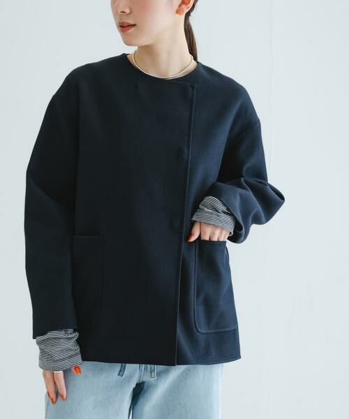 URBAN RESEARCH / アーバンリサーチ ノーカラージャケット | ツイルノーカラーリバーコート | 詳細5