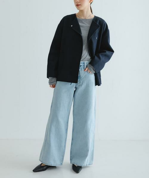 URBAN RESEARCH / アーバンリサーチ ノーカラージャケット | ツイルノーカラーリバーコート | 詳細6