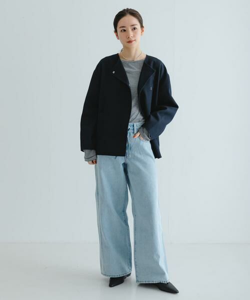 URBAN RESEARCH / アーバンリサーチ ノーカラージャケット | ツイルノーカラーリバーコート | 詳細7