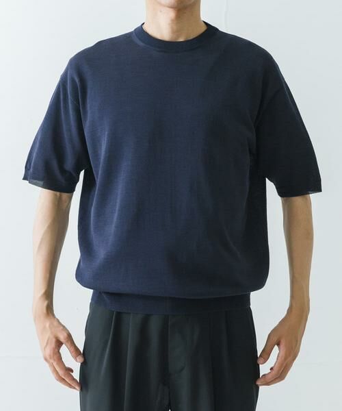 URBAN RESEARCH / アーバンリサーチ ニット・セーター | new basic　WOOL SILK KNIT T-SHIRTS | 詳細9