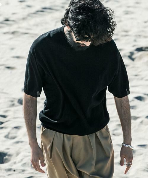URBAN RESEARCH / アーバンリサーチ ニット・セーター | new basic　WOOL SILK KNIT T-SHIRTS | 詳細18