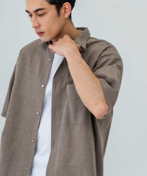 URBAN RESEARCH / アーバンリサーチ シャツ・ブラウス | LINEN PIN HEAD SHORT-SLEEVE SHIRTS | 詳細4