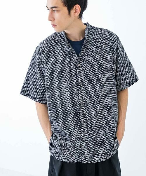 URBAN RESEARCH/アーバンリサーチ PRINT BAND COLLAR SHIRTS ブラック系その他 L URBAN RESEARCH/アーバンリサーチ PRINT BAND COLLAR SHIRTS ブラック系その他 L