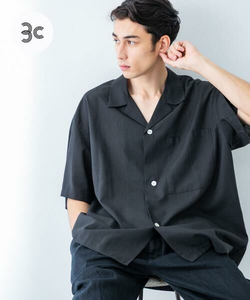 URBAN RESEARCH/アーバンリサーチ 『UR TECH DRYLUXE』高機能リネンシャツジャケット スミクロ M URBAN RESEARCH/アーバンリサーチ 『UR TECH DRYLUXE』高機能リネンシャツジャケット スミクロ M