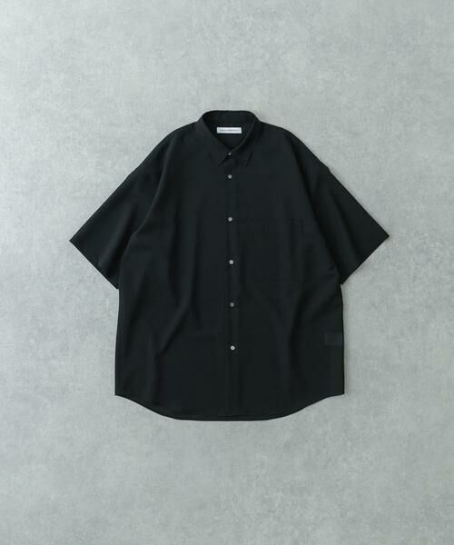 URBAN RESEARCH/アーバンリサーチ ウォッシャブルウールサイロフィルショートスリーブシャツ ブラック M URBAN RESEARCH/アーバンリサーチ ウォッシャブルウールサイロフィルショートスリーブシャツ ブラック M