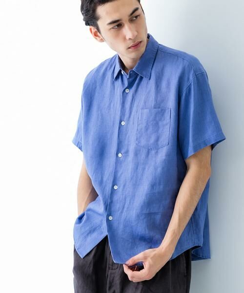 URBAN RESEARCH/アーバンリサーチ LINEN SHORT-SLEEVE SHIRTS ブルー M URBAN RESEARCH/アーバンリサーチ LINEN SHORT-SLEEVE SHIRTS ブルー M