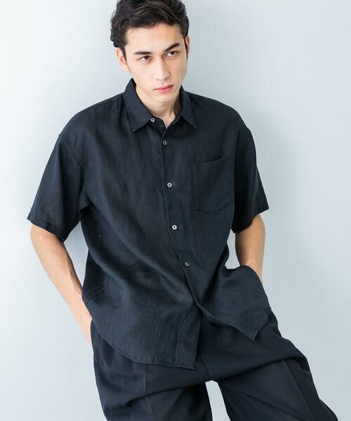 URBAN RESEARCH/アーバンリサーチ LINEN SHORT-SLEEVE SHIRTS ブルー系その他 S URBAN RESEARCH/アーバンリサーチ LINEN SHORT-SLEEVE SHIRTS ブルー系その他 S