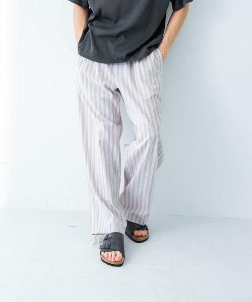 URBAN RESEARCH/アーバンリサーチ ストライプイージーパンツ ブラウン系その他 M