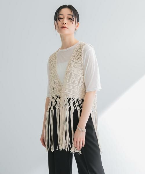 URBAN RESEARCH / アーバンリサーチ ベスト | マクラメ編みハンドニットベスト | 詳細1
