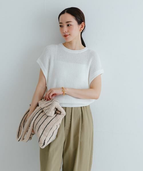 URBAN RESEARCH / アーバンリサーチ ベスト | ペーパーヤーンフレンチスリーブニット | 詳細7