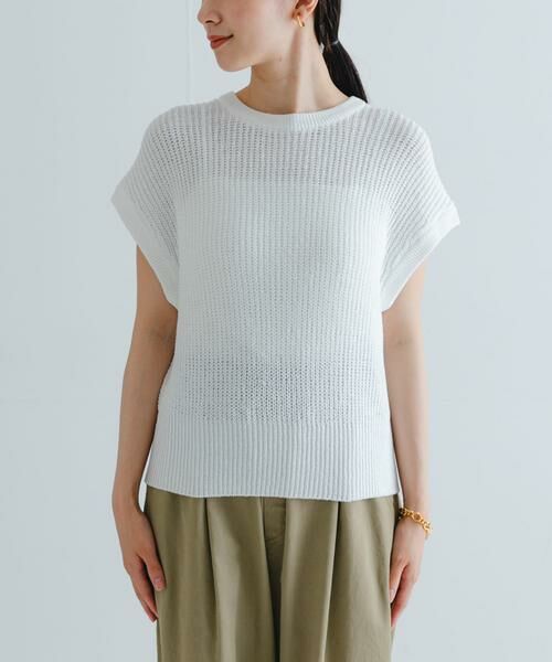 URBAN RESEARCH / アーバンリサーチ ベスト | ペーパーヤーンフレンチスリーブニット | 詳細8