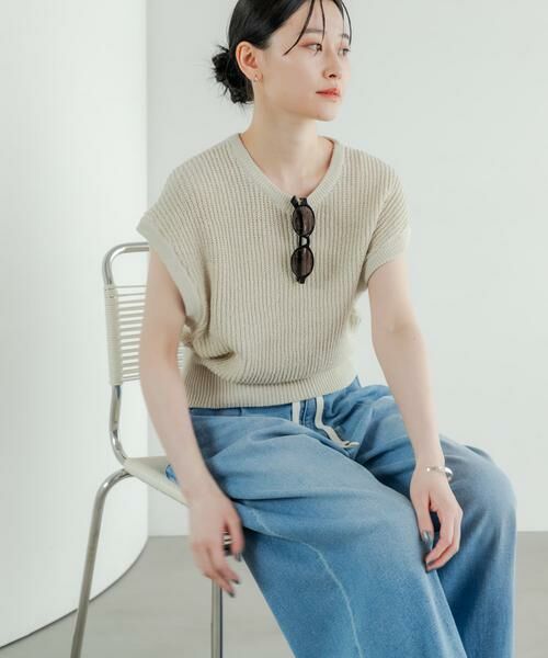 URBAN RESEARCH / アーバンリサーチ ベスト | ペーパーヤーンフレンチスリーブニット | 詳細27