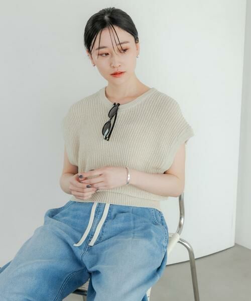 URBAN RESEARCH / アーバンリサーチ ベスト | ペーパーヤーンフレンチスリーブニット | 詳細29