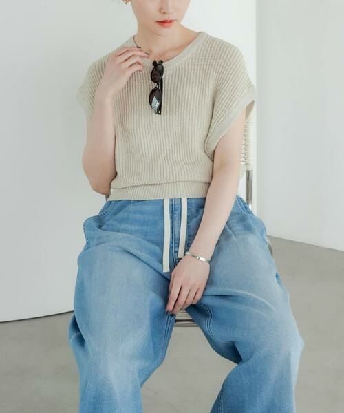 URBAN RESEARCH / アーバンリサーチ ベスト | ペーパーヤーンフレンチスリーブニット | 詳細30