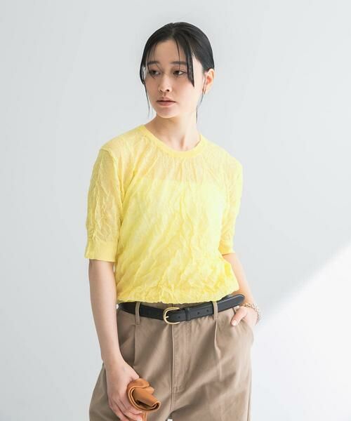 URBAN RESEARCH / アーバンリサーチ ニット・セーター | new basic　リネン混ワッシャーハーフスリーブニット | 詳細1