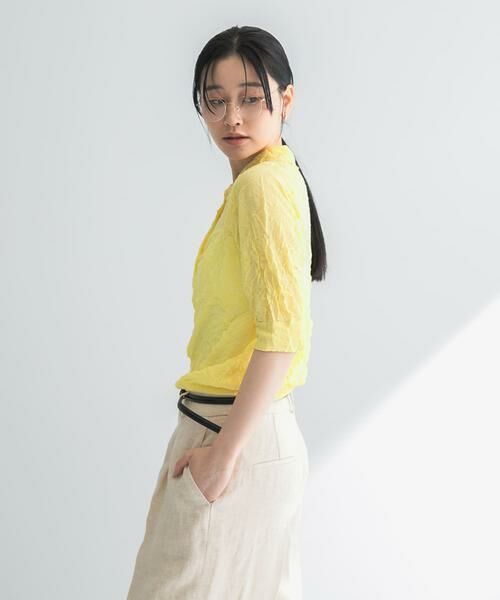 URBAN RESEARCH / アーバンリサーチ ニット・セーター | new basic　リネン混ワッシャーシャツカラーニット | 詳細5