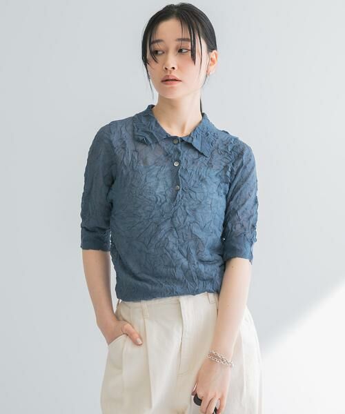 URBAN RESEARCH / アーバンリサーチ ニット・セーター | new basic　リネン混ワッシャーシャツカラーニット | 詳細17