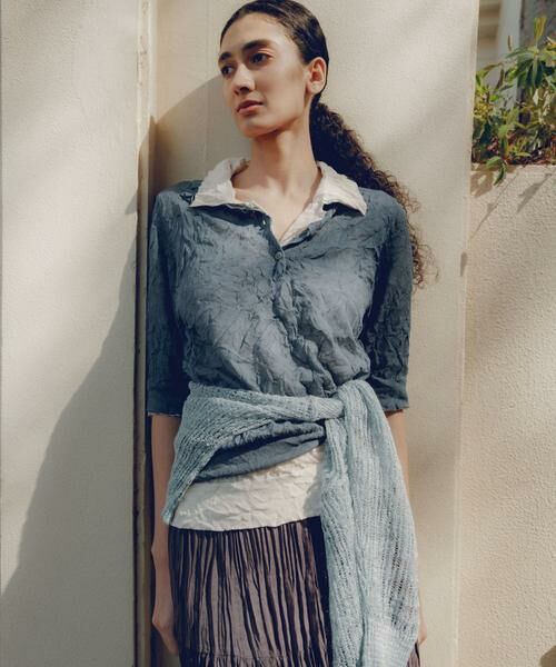 URBAN RESEARCH / アーバンリサーチ ニット・セーター | new basic　リネン混ワッシャーシャツカラーニット | 詳細19