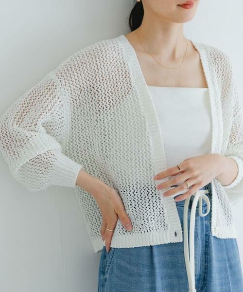 URBAN RESEARCH / アーバンリサーチ カーディガン・ボレロ | 透かし柄2WAYニットカーディガン | 詳細1